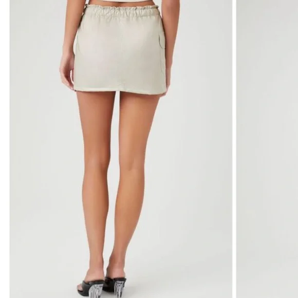 NWT ⚜️ Just Polly NY Forever 21 Toggle Drawstring Mini Skirt size L - Picture 6 of 15